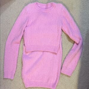Pink Knit Sweater/Skirt Set